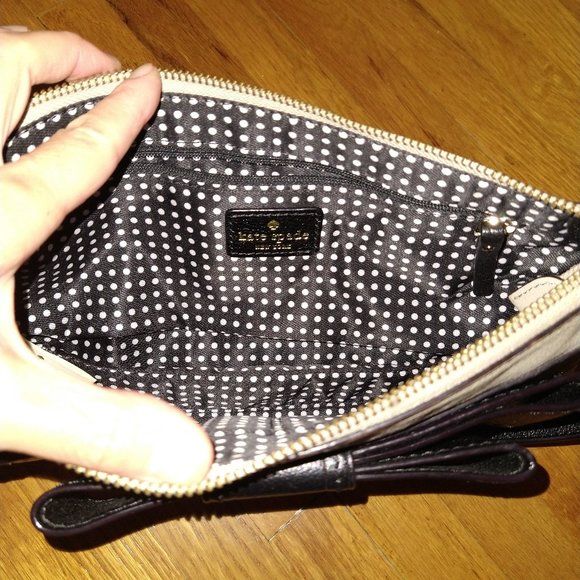 Kate Spade bow ribbon crossbody beige & black - Picture 5 of 6